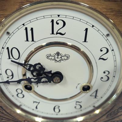 Vintage D & A Oak Wood Mantle Clock