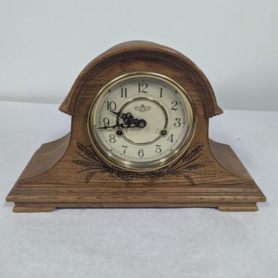 Vintage D & A Oak Wood Mantle Clock