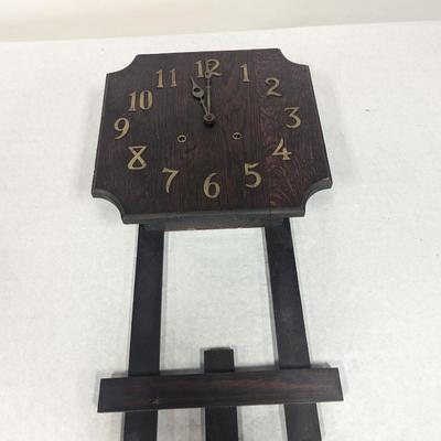 Antique Mission Style Wooden Clock With Key