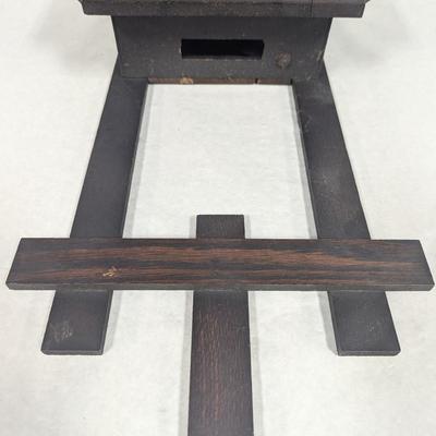 Antique Mission Style Wooden Clock With Key