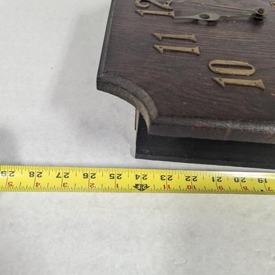 Antique Mission Style Wooden Clock With Key