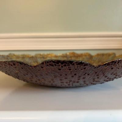 Large Modern Bubble Glass Bowl Centerpiece