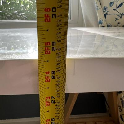 New Ikea Linnmon White Desk Table, Beech Wood Trestle Shelf Legs