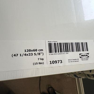 New Ikea Linnmon White Desk Table, Beech Wood Trestle Shelf Legs