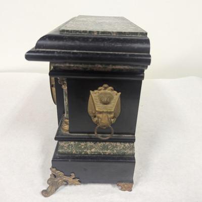 Antique Ornate Wood Mantle Clock