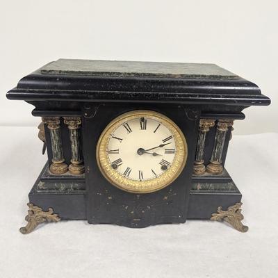 Antique Ornate Wood Mantle Clock
