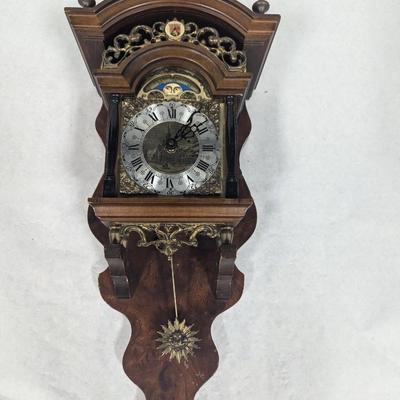 Battery Operated Antique Dutch Moon Wall Clock Made In Holland