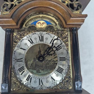 Battery Operated Antique Dutch Moon Wall Clock Made In Holland