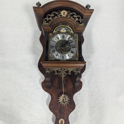 Battery Operated Antique Dutch Moon Wall Clock Made In Holland