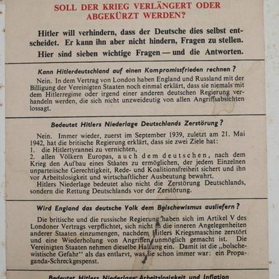 Royal Air Force Leaflet Dropped on German Troops