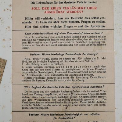 Royal Air Force Leaflet Dropped on German Troops