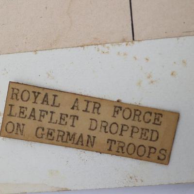 Royal Air Force Leaflet Dropped on German Troops