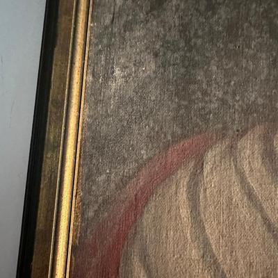 ANTIQUE FRAMED CANVAS PAINTING MALE