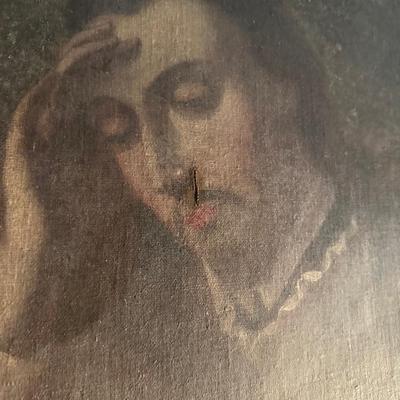 ANTIQUE FRAMED CANVAS PAINTING MALE