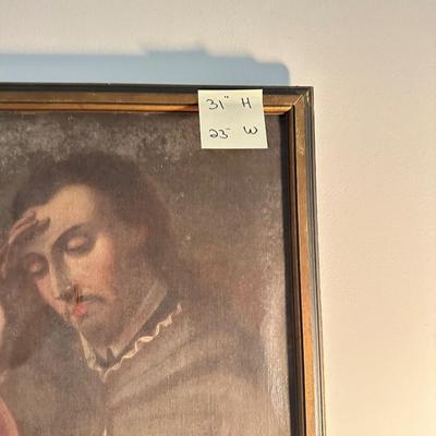 ANTIQUE FRAMED CANVAS PAINTING MALE