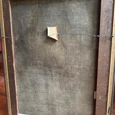 ANTIQUE FRAMED CANVAS PAINTING MALE