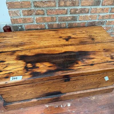 ANTIQUE WOOD TOOL TRUNK CHEST