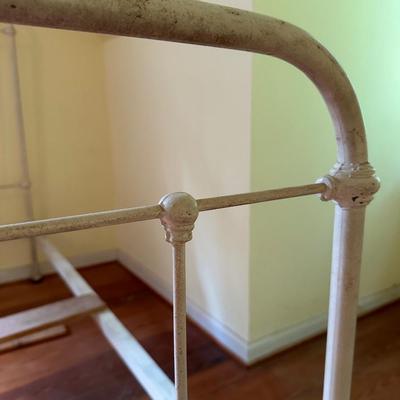 PAIR ANTIQUE TWIN SIZE IRON BEDS
