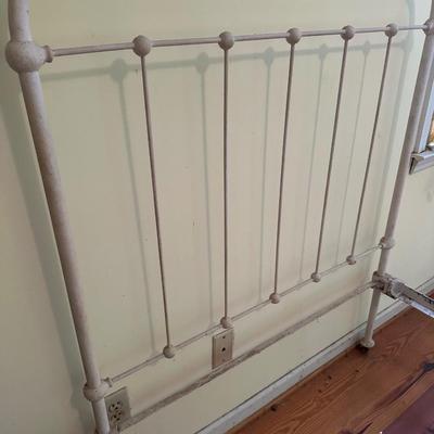 PAIR ANTIQUE TWIN SIZE IRON BEDS