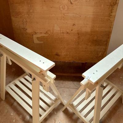 DRAFTING TABLE, SAWHORSES