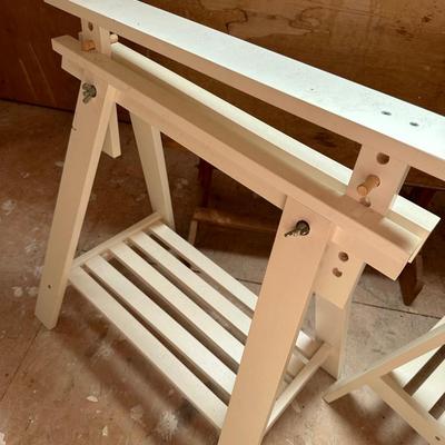 DRAFTING TABLE, SAWHORSES