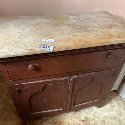 MARBLE TOP ANTIQUE WASH STAND