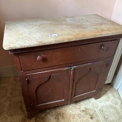 MARBLE TOP ANTIQUE WASH STAND
