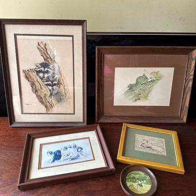 FRAMED ANIMAL PICTURE LOT