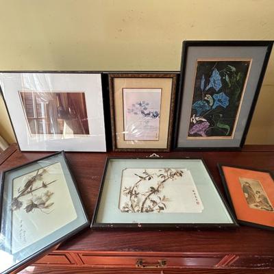 MISC ASIAN FRAMED ART LOT