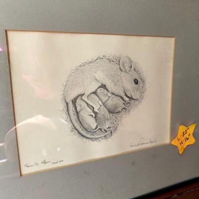 CAT AND MOUSE FRAMED ART LOT