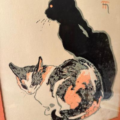 CAT AND MOUSE FRAMED ART LOT