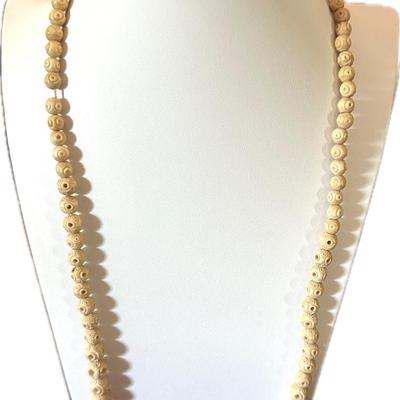 Vintage Carved Bead Necklace Lot