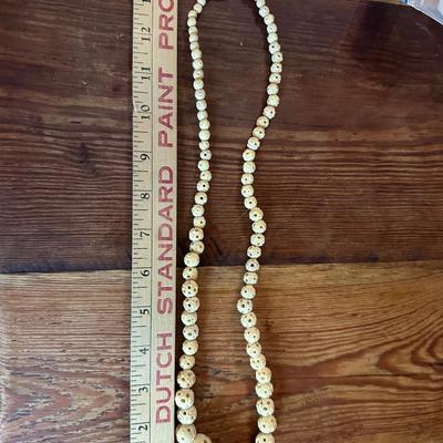 Vintage Carved Bead Necklace Lot