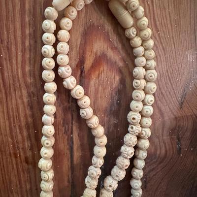 Vintage Carved Bead Necklace Lot