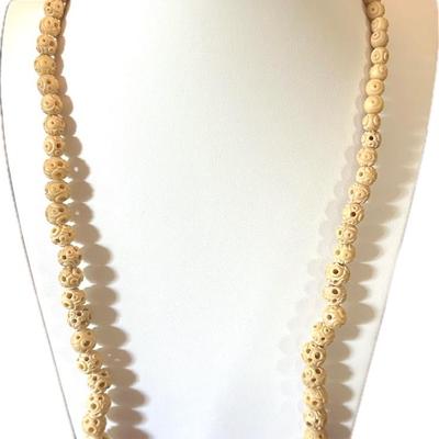 Vintage Carved Bead Necklace Lot