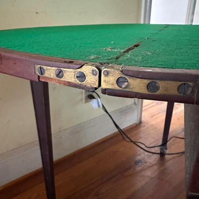 ANTIQUE DEMILUNE CARD TABLE