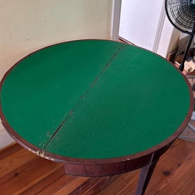ANTIQUE DEMILUNE CARD TABLE
