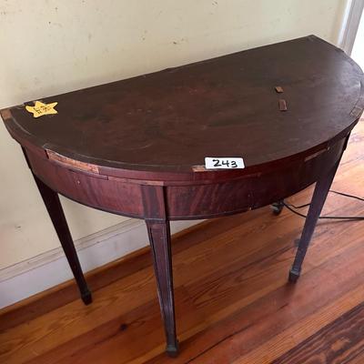 ANTIQUE DEMILUNE CARD TABLE