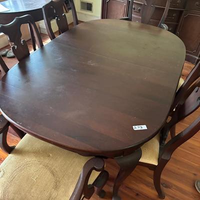 ANTIQUE DINING TABLE 6 CHAIRS
