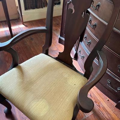 ANTIQUE DINING TABLE 6 CHAIRS