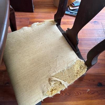 ANTIQUE DINING TABLE 6 CHAIRS