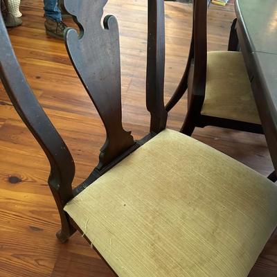 ANTIQUE DINING TABLE 6 CHAIRS