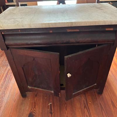 MARBLE TOP ANTIQUE WASH STAND
