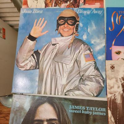 Record Albums Lot James Taylor, Joan Baez, Duke Ellington , Love Story, Mud Slide Slim