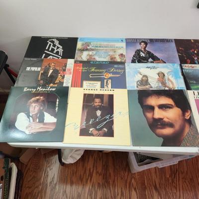 Record Albums Lot George Benson Barry Manilow Santana Righteous Brothers Olive Physical Bayou Country