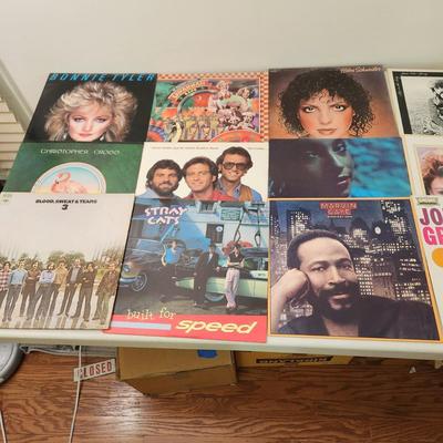 Lot Record Albums Stray Cats, Marvin Gaye Savannah Band, Gatlin Brothers Christopher Cross Blood Sweat & Tears