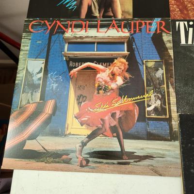 Lot of Record Albums Flashdance Tina Turner Eurythmics Cyndi Lauper