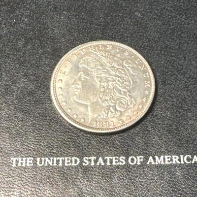 1881 S MORGAN AU 58 US COIN 1$ silver