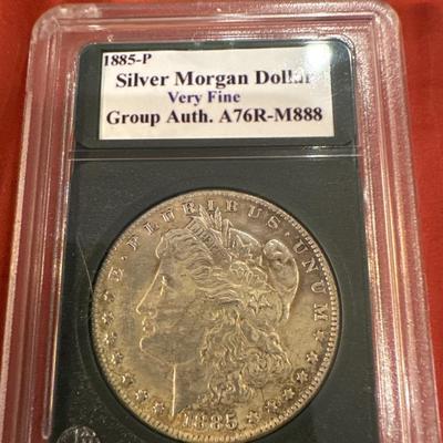 1885 P MORGAN VF US COIN SILVER