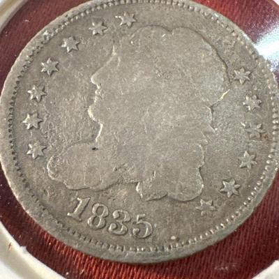 1835 VF Capped Bust U S coin .5c